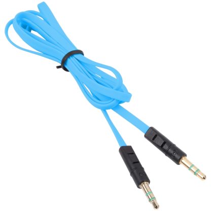 1m Noodle Style Aux Audio Cable 3.5mm Male to Male, Compatible with Phones, Tablets, Headphones, MP3 Player, Car/Home Stereo & More(Blue) - Image 2