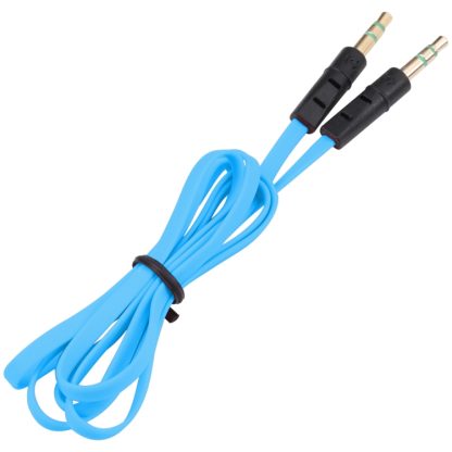 1m Noodle Style Aux Audio Cable 3.5mm Male to Male, Compatible with Phones, Tablets, Headphones, MP3 Player, Car/Home Stereo & More(Blue) - Image 3