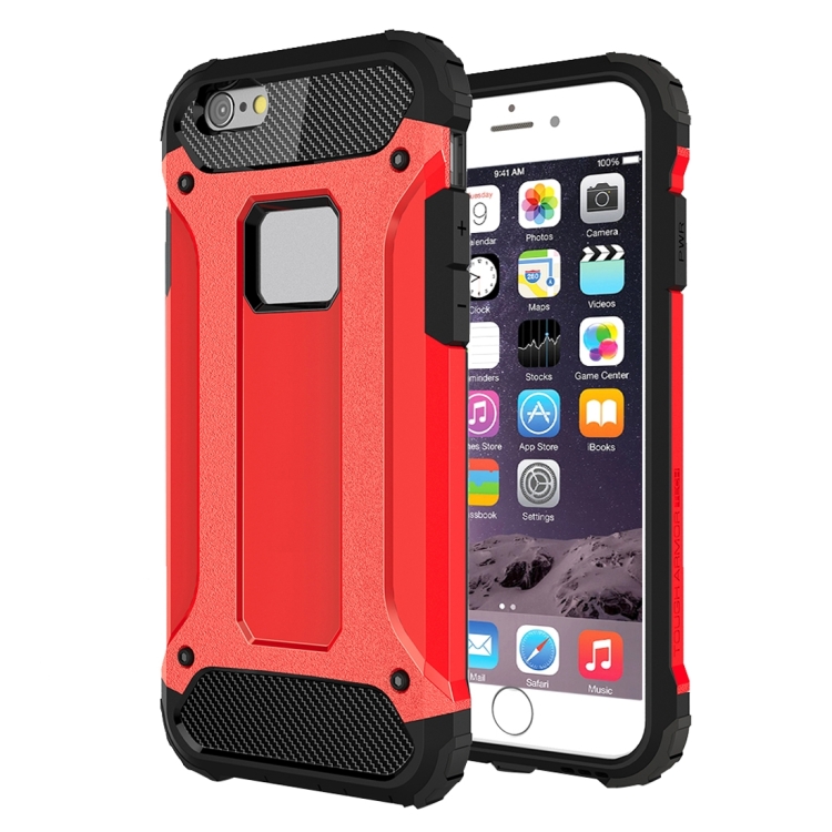 For iPhone 6 & 6s Tough Armor TPU + PC Combination Case(Red) - Image 2