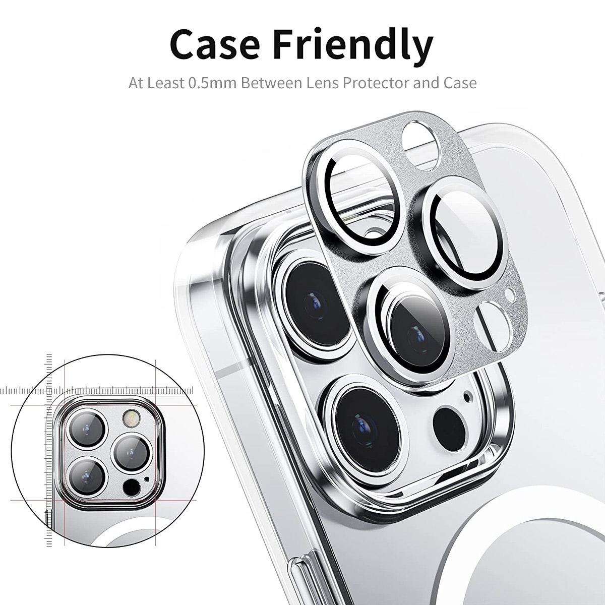 For iPhone 14 Pro / 14 Pro Max ENKAY Hat-Prince Anti-reflection Camera Lens Aluminium Alloy Tempered Glass Film(Dark Purple) - Image 4