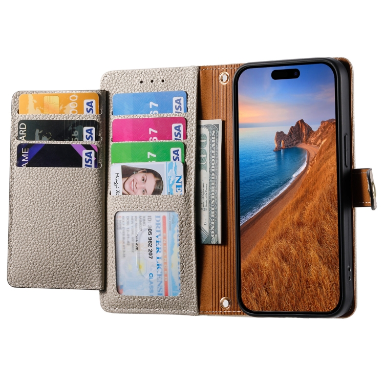 For iPhone 14 Love Zipper Lanyard Leather Phone Case(Gray) - Image 4