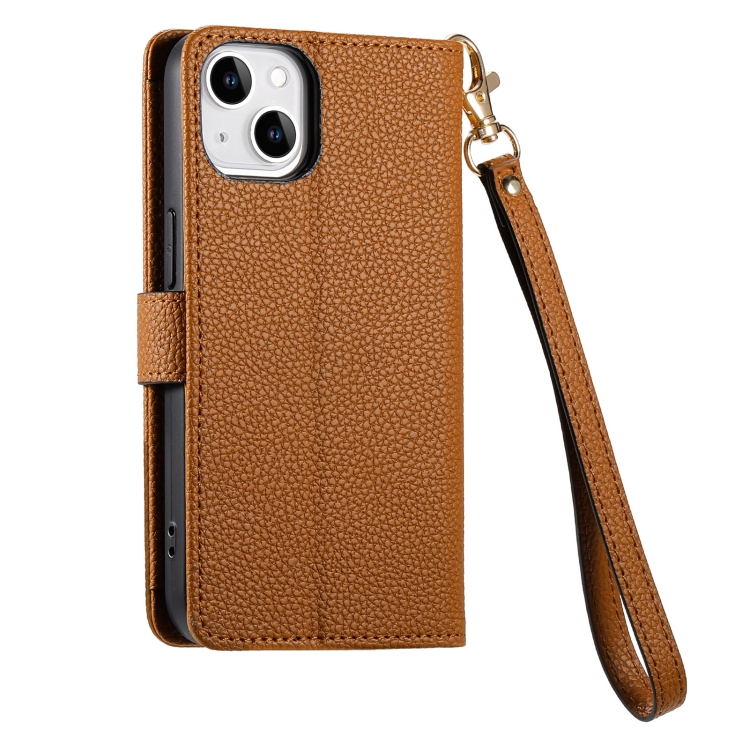 For iPhone 14 Pro Max Love Zipper Lanyard Leather Phone Case(Brown) - Image 3