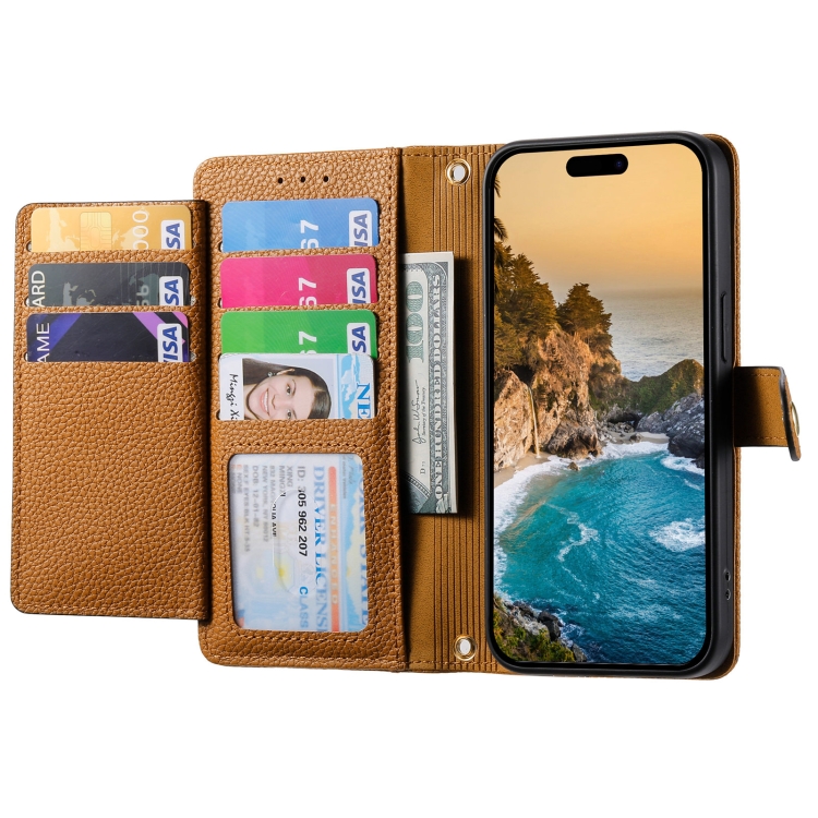 For iPhone 14 Pro Max Love Zipper Lanyard Leather Phone Case(Brown) - Image 4