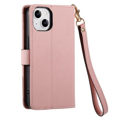 For iPhone 13 Pro Max Love Zipper Lanyard Leather Phone Case(Pink) - Image 3