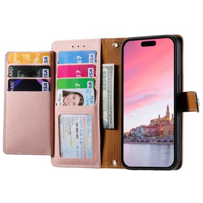 For iPhone 13 Pro Max Love Zipper Lanyard Leather Phone Case(Pink) - Image 4