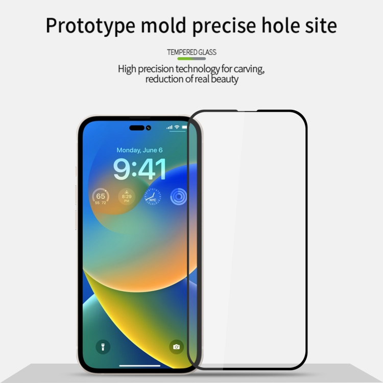 For iPhone 15 MOFI 9H 2.5D Full Screen Tempered Glass Film(Black) - Image 2