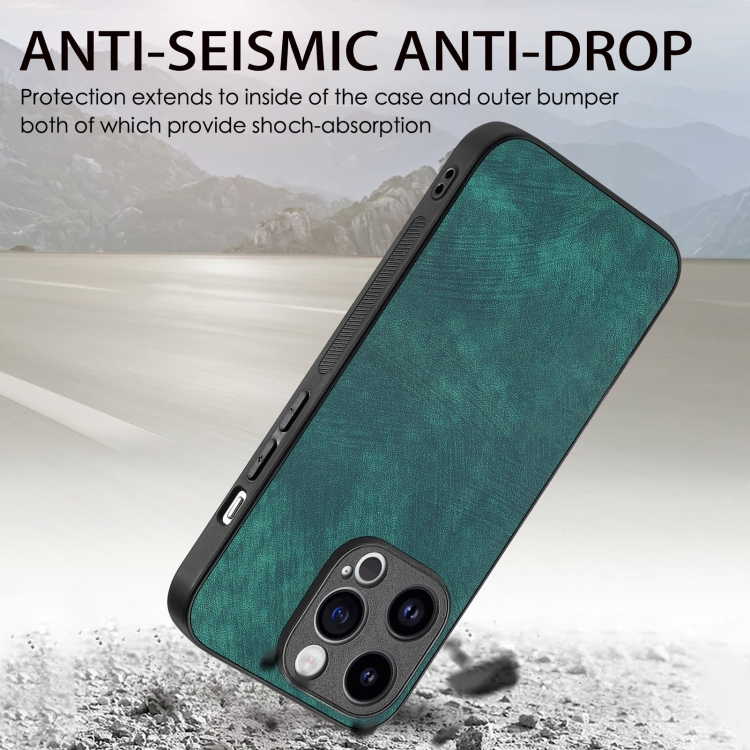 For iPhone 14 Plus Vintage Leather PC Back Cover Phone Case(Green) - Image 3