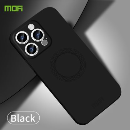 For iPhone 15 Pro Max MOFI Qin Series Magsafe Skin Feel All-inclusive Silicone Phone Case(Black) - Image 2