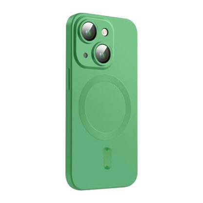 For iPhone 14 ENKAY MagSafe Matte TPU Phone Case with Lens Film(Green)