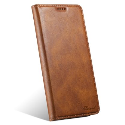 For iPhone 14 Suteni J02 Oil Wax Wallet Leather Phone Case(Brown) - Image 2