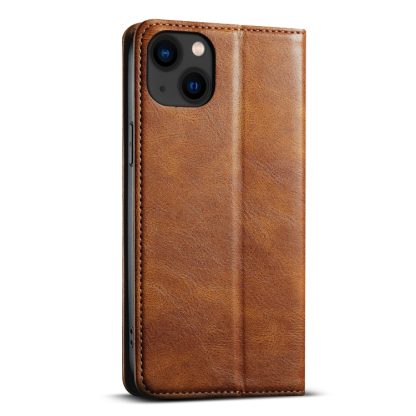 For iPhone 14 Suteni J02 Oil Wax Wallet Leather Phone Case(Brown) - Image 3