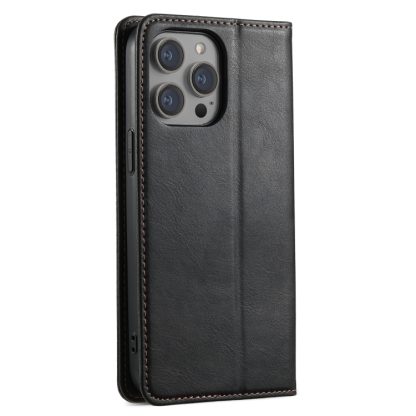 For iPhone 13 Pro Max Suteni J02 Oil Wax Wallet Leather Phone Case(Black) - Image 3