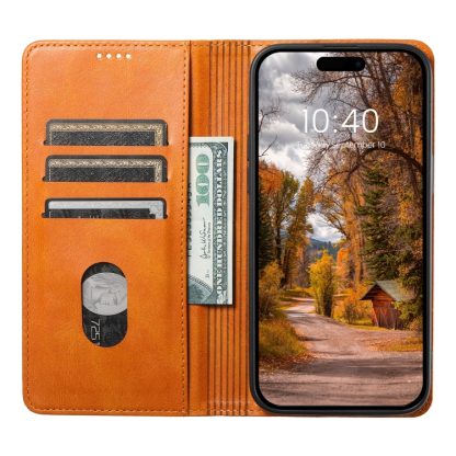 For iPhone 13 mini Suteni J02 Oil Wax Wallet Leather Phone Case(Khaki) - Image 4