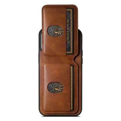 For iPhone 14 Pro Suteni H02 Leather Wallet Stand Back Phone Case(Brown) - Image 4