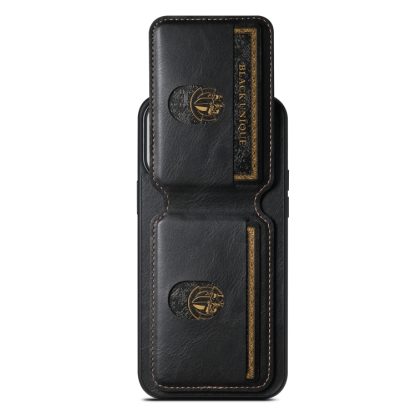 For iPhone 13 Suteni H02 Leather Wallet Stand Back Phone Case(Black) - Image 4