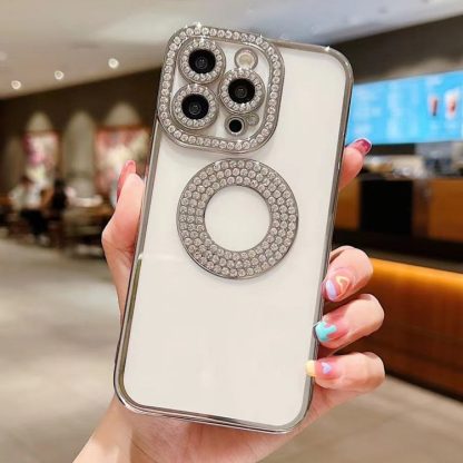 For iPhone 15 Pro Electroplated Diamond TPU Phone Case(Silver)