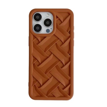 For iPhone 14 3D Weave TPU Phone Case(Caramel)