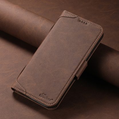 For iPhone 13 SUTENI J07 Multifunctional Horizontal Flip Magsafe Leather Phone Case(Brown) - Image 2