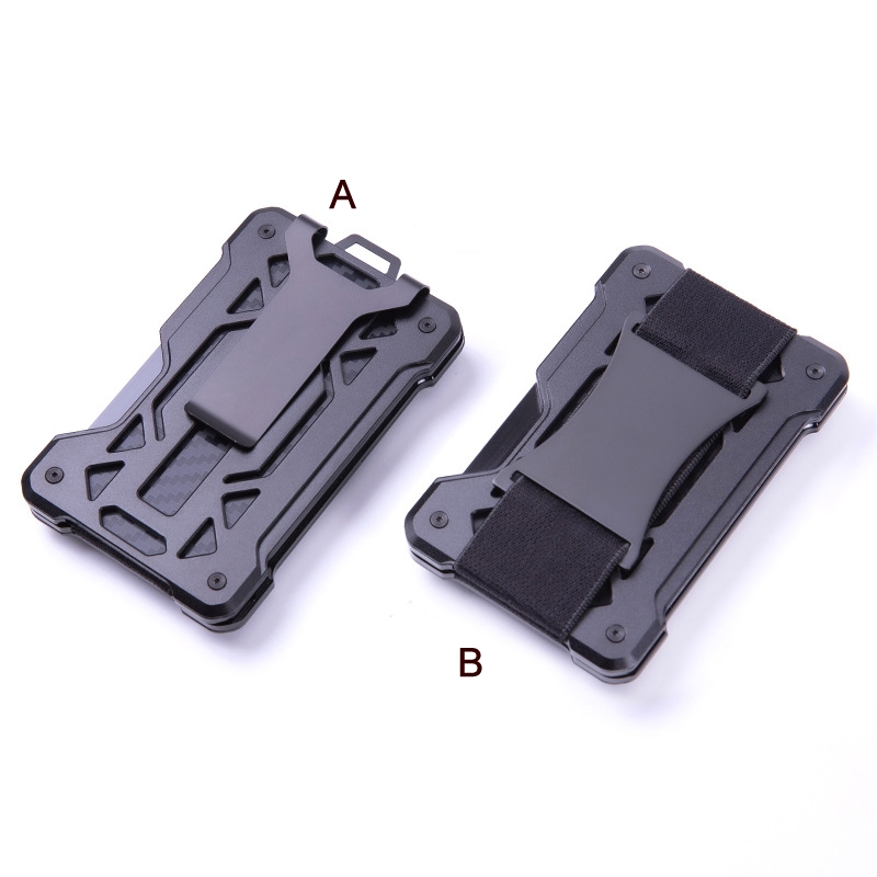 For AirTag Tracker Card Holder Metal Anti-Theft RFID Wallet(B Model Black) - Image 2