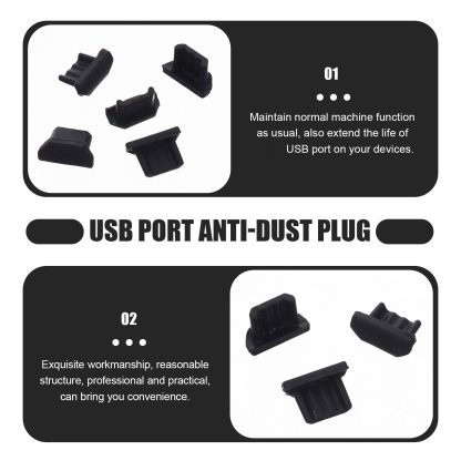 Micro USB Universal Cell Phone Dust Plug Power Silicone Charging Port Plug(Transparent) - Image 3