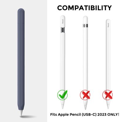 For Apple Pencil (USB-C) AhaStyle PT65-3 Silicone Same Color Protective Case(Midnight Blue) - Image 2