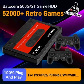 500G/2T Retro Game Hard Drive With 52000 Games External Handheld Emulator Gaming HDD For N64/PS3/PS2/PS1/WII For Win PC