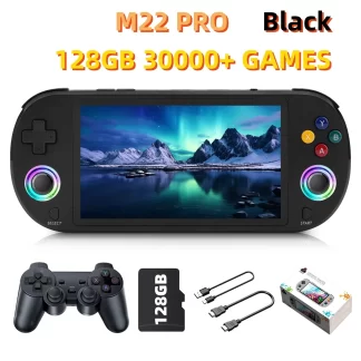 128GB M22 Pro Portable Pocket Retro Handheld Video Game Console 5.0 Inch IPS Screen 1920*1080 Display Support LINUX Emelec