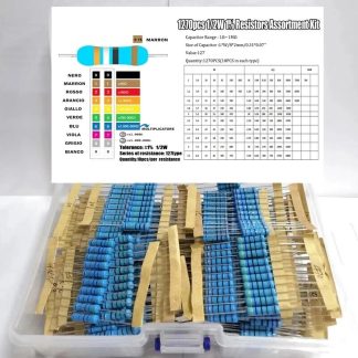 1270PCS 1/2W 0.5W 1% 1R ~ 1M Ohm 127Values Kit d'assortiment de resistances e film metallique - sans boete