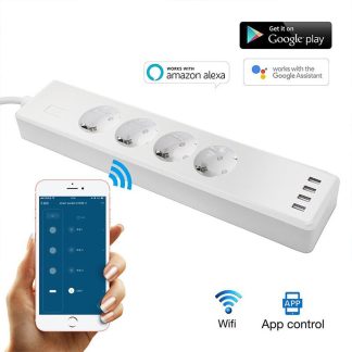 RSH Tuya Smart Wireless WiFi Prise de courant EU Commande vocale standard europeenne Fonctionne avec Amazon Alexa