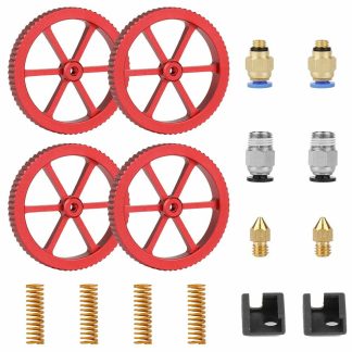 SIMAX3De 4 pieces ecrou de nivellement rouge en aluminium avec kit d'accessoires de mise e niveau de ressort de moule e lit chaud pour imprimante 3D Ender 3/3 Pro/5