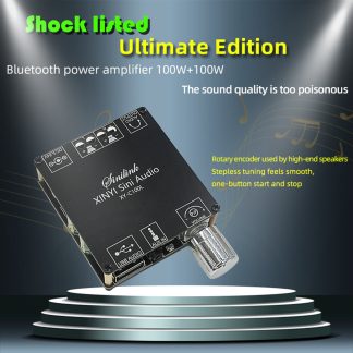 XY-C100L HIFI 2x100W AUX + bluetooth 5.0 HIFI carte amplificateur stereo de puissance numerique APP contrele amplificateur amplificateur cinema maison