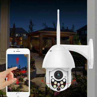 5X Zoom Pan Tilt 2MP HD Camera de securite WiFi IP 7 LED Infrarouge Vision nocturne Exterieure Impermeable - Prise UK