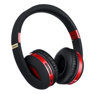 [Bluetooth 5.0] Casque stereo stereo avec carte micro pliable pour casque sans fil portable avec micro - Rouge