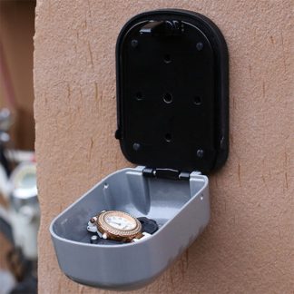 Serrure de boete de mot de passe de boete en metal fixee au mur de boete e cles de mot de passe transfrontalier - Noir