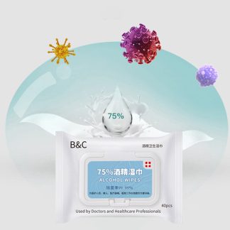 Un paquet de 40 pieces 190X140mm 75% lingettes desinfectantes alcool desinfection nettoyage lingettes humides utilisees pour le nettoyage montre telephone montre intelligente