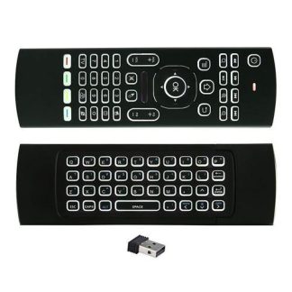 MX3 sans fil QWERTY blanc retro-eclaire 2.4GHz clavier souris Air pour TV Box MINI PC