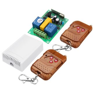 433 MHz 220 V 2 Canaux Telecommande Sans Fil Module De Commutation Porte Haut Contreleur Moteur Apprentissage Inverse Code Apprentissage avec AK-DJZFZ + AK-TF03 emetteur