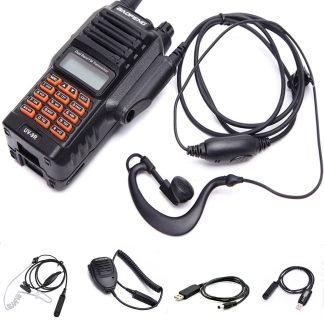 BAOFENG accessoires de talkie-walkie ecrire des ecouteurs de ligne de frequence Microphone e main chargeur de voiture USB accessoires de Radio bidirectionnelle pour Baofeng UV-9R - b