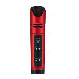 Bakeey C16 DSP Support de microphone de karaoke d'enregistrement sans fil en metal pour 6 voix, carte son integree e changement de voix, microphones de chant en direct pour telephone portable - Dore