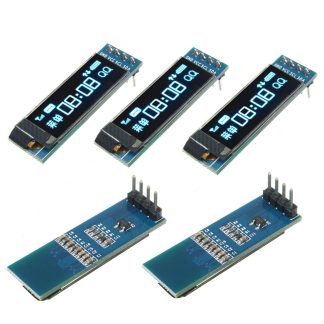 5 Pcs Geekcreit 0,91 Pouce 128x32 IIC I2C Bleu OLED LCD Affichage DIY Oled Module SSD1306 Pilote IC DC 3.3V 5V Pour PIC