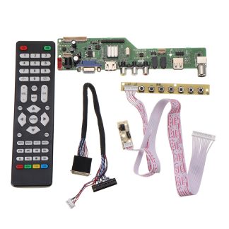 Signal numerique M3663.03B DVB-T2 universel LCD carte de pilote de contreleur TV TV / PC / VGA / HDMI / USB + bouton 7 touches + ceble 2ch 6bit 40 broches LVDS