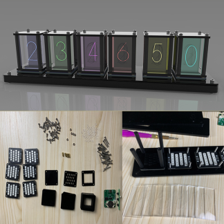 Geekcreite Pseudo Glow Tube Clock Kit de bricolage Horloge electronique lumineuse Personnalite creative DIY Art Decoration Decoration de mode Pieces de cadeau