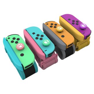 Sangle de contreleur de jeu de bracelet de commutateur SMOS pour Nintendo Switch NS Bracelet de poignet de danse de manette de jeu Joycon - Gris