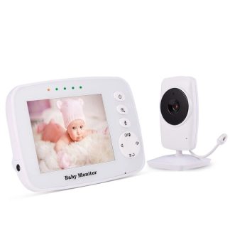 SM32 3,2 pouces LCD video sans fil bebe moniteur camera bidirectionnel Audio conversation vision nocturne Surveillance camera de securite moniteur de temperature - Prise americaine