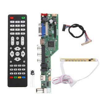 T.SK105A.03 Universel LCD LED Contreleur TV Carte Pilote TV/PC/VGA/HDMI/USB + 7 Touches Touche + 1ch 6bit 30 LVDS Ceble