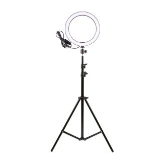 16cm LED Anneau lumineux dimmable LED Anneau de beaute Remplissez la lumiere Photographie pour Selfie Diffusion en direct avec trepied pour Youtube Vloging - 160cm