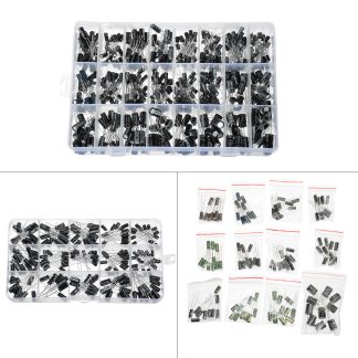 Pack de condensateurs electrolytiques en ligne 0.22UF-470UF 12/15/24 types de kits de condensateurs communs 120/200/500 pieces - 500 pcs