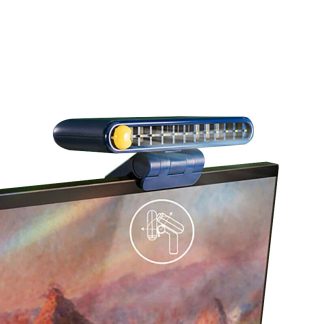 Ventilateur d'ecran Rechargeable USB de 7,5 W, ventilateur vertical e double usage suspendu, grand angle de 120 degres et ventilateur portable e reglage du vent e trois vitesses - bleu corail