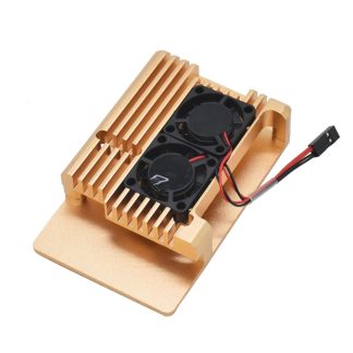 Boetier en aluminium en alliage metallique dore avec ventilateur pour Raspberry Pi 3B +