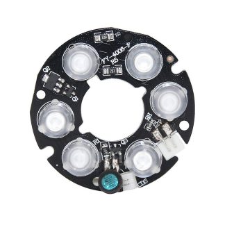 10pcs IR LED Carte de lumiere infrarouge pour camera de videosurveillance Vision nocturne 30-40M 6 * Reseau LED Blanc 2.5W DC12V